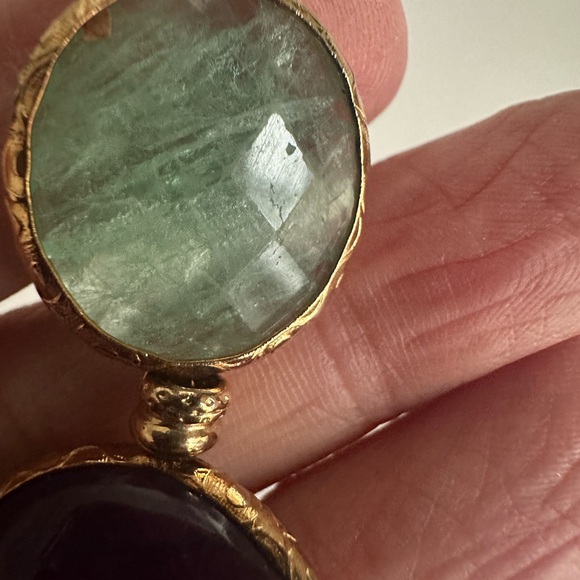 Chic Gold and Multicolor Dangle Earrings - Picture 2 of 9